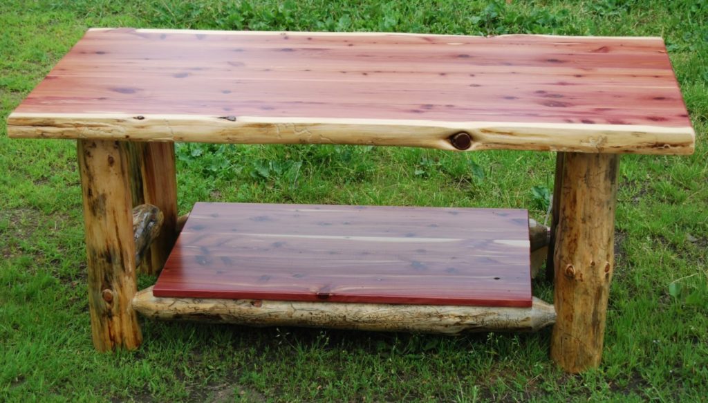 Rustic Red Cedar Coffee Table Cabin Creations Phillips Wi Share Google Facebook Twitter